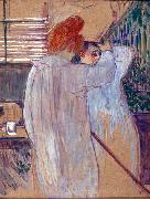 Woman Combing her Hair Henri de toulouse-lautrec